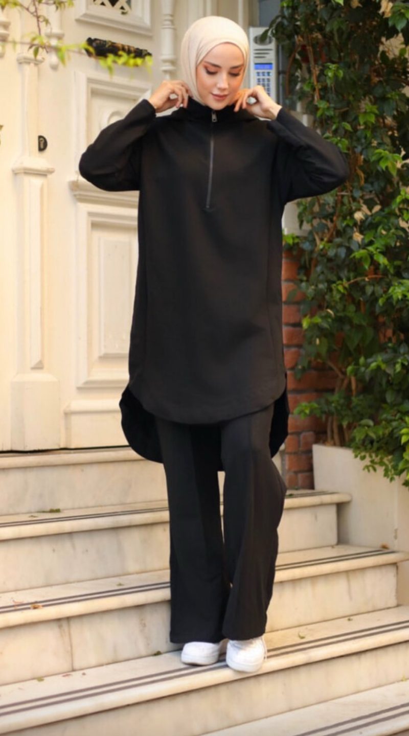 Örme Siyah Eşofman Takım